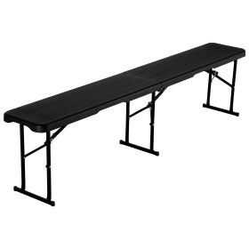 VEVOR Plastic Folding Bench, 6 ft Portable Bench for Outdoor Picnic Party Camping Dining
