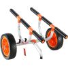 VEVOR Heavy Duty Kayak Cart, 450lbs Load Capacity, Detachable Canoe Trolley Cart with 12'' Solid Tires, Adjustable Width & Nonslip Support Foot