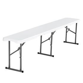 VEVOR Plastic Folding Bench, 6 ft Portable Bench for Indoor/Outdoor Picnic Party Patio Camping Dining