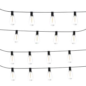 VEVOR LED Outdoor String Lights, 50FT, 2700K Dimmable Outside Patio Lights with 15 S14 Shatterproof Bulbs E12 Socket Base