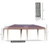 10' x 20' Outdoor Gazebo Pop Up Canopy Party Tent with Carrying Bag, Coffee
