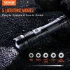 VEVOR 10000 Lumen High Lumens Flashlight, 5 Lighting Modes Rechargeable, IPX4 LED Waterproof Flashlight
