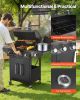 VEVOR Gas Grill, 4 Burner Propane Gas Grill with Side Burner, 425 SQ.In Grilling Area, Carbon Steel Enamel Grates, Outdoor 52