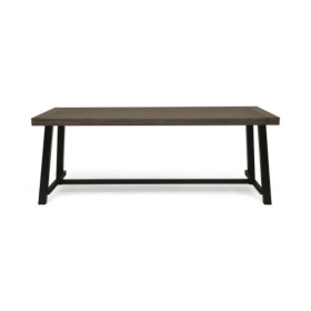 Outdoor Lovewood Dining Table Gray Retro Metal (Color: Grey)