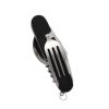 Stainless Steel 6-in-1 Multi-Tool Cutlery Set, Folding Pocket Knife with Fork, Spoon, Can Opener, Corkscrew, and Bottle Opener